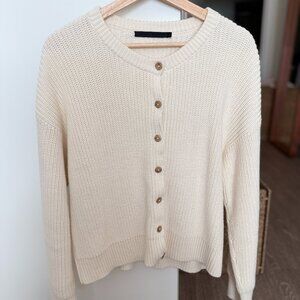 Jenni Kayne Cotton Hayes Crewneck Cardigan